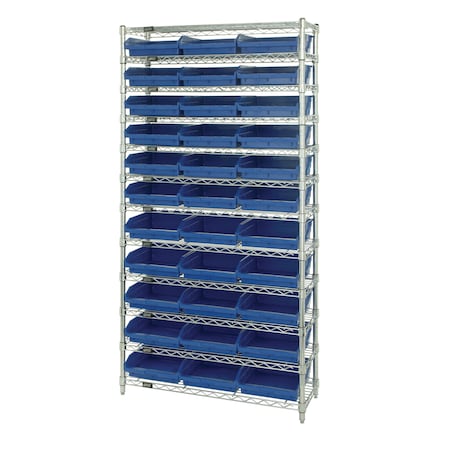 Quantum Storage Systems Shelf Bin Wire Shelving System WR12-110BL